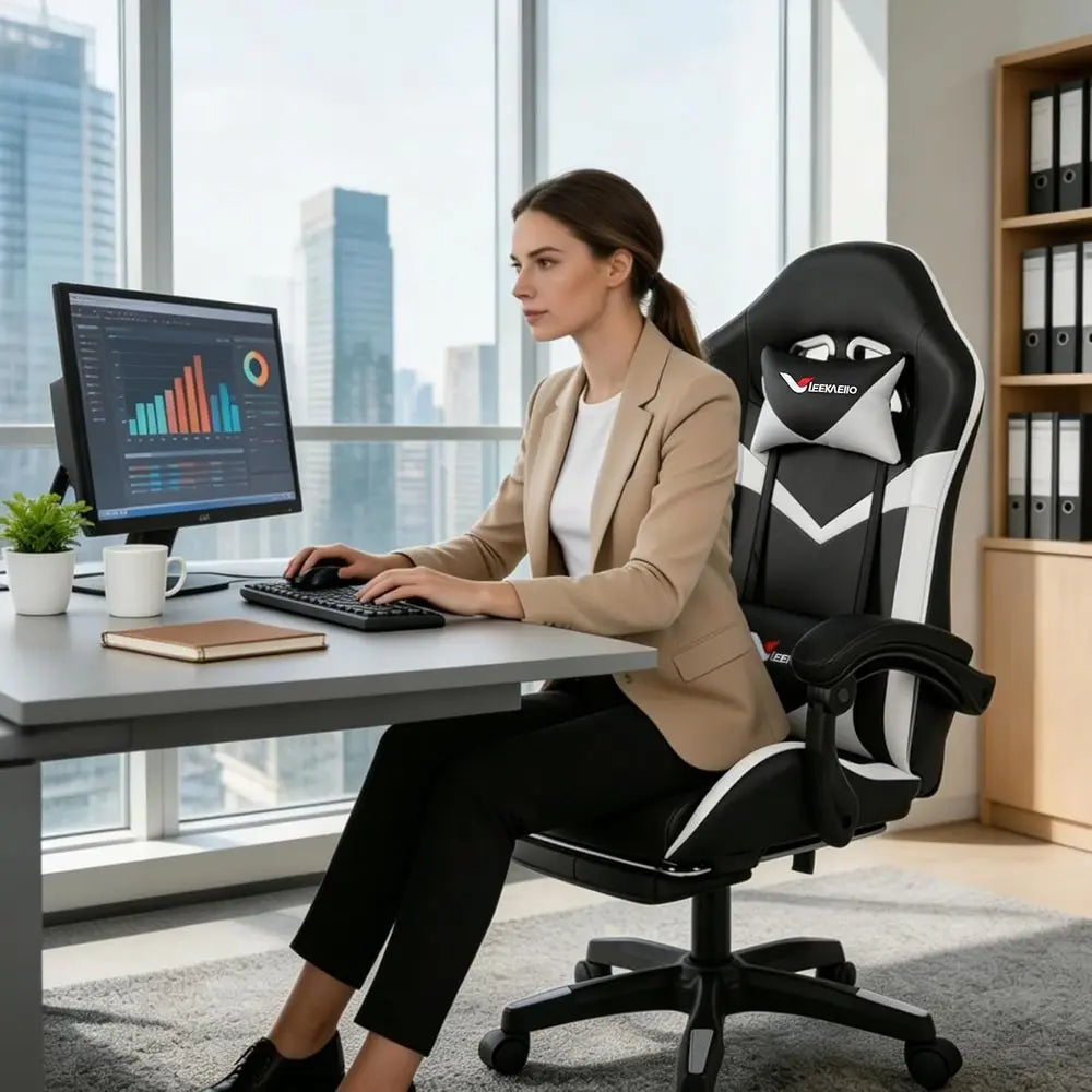 White Reclining Gaming Chair